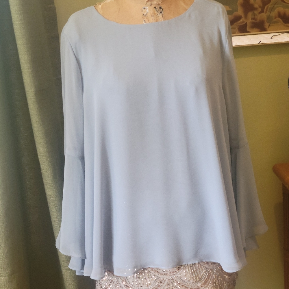 Jennifer Lopez Flutter Sleeve Blouse